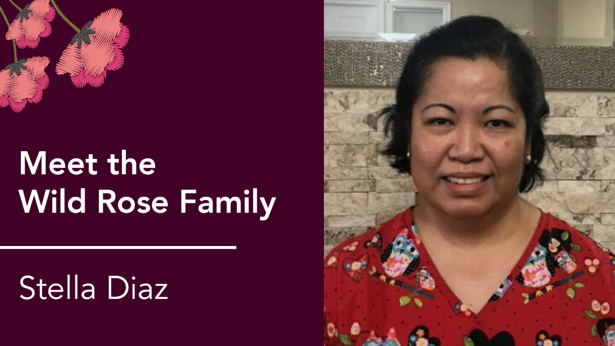 Stella Diaz a staff member at Wild Rose senior living community